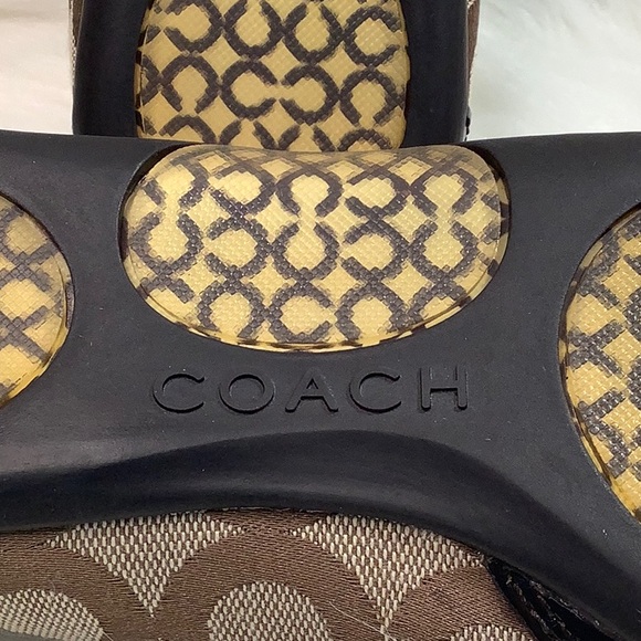 LIKE NEW COACH "True" Brown Signature and Patent Leather Ballet Flats - Picture 12 of 15